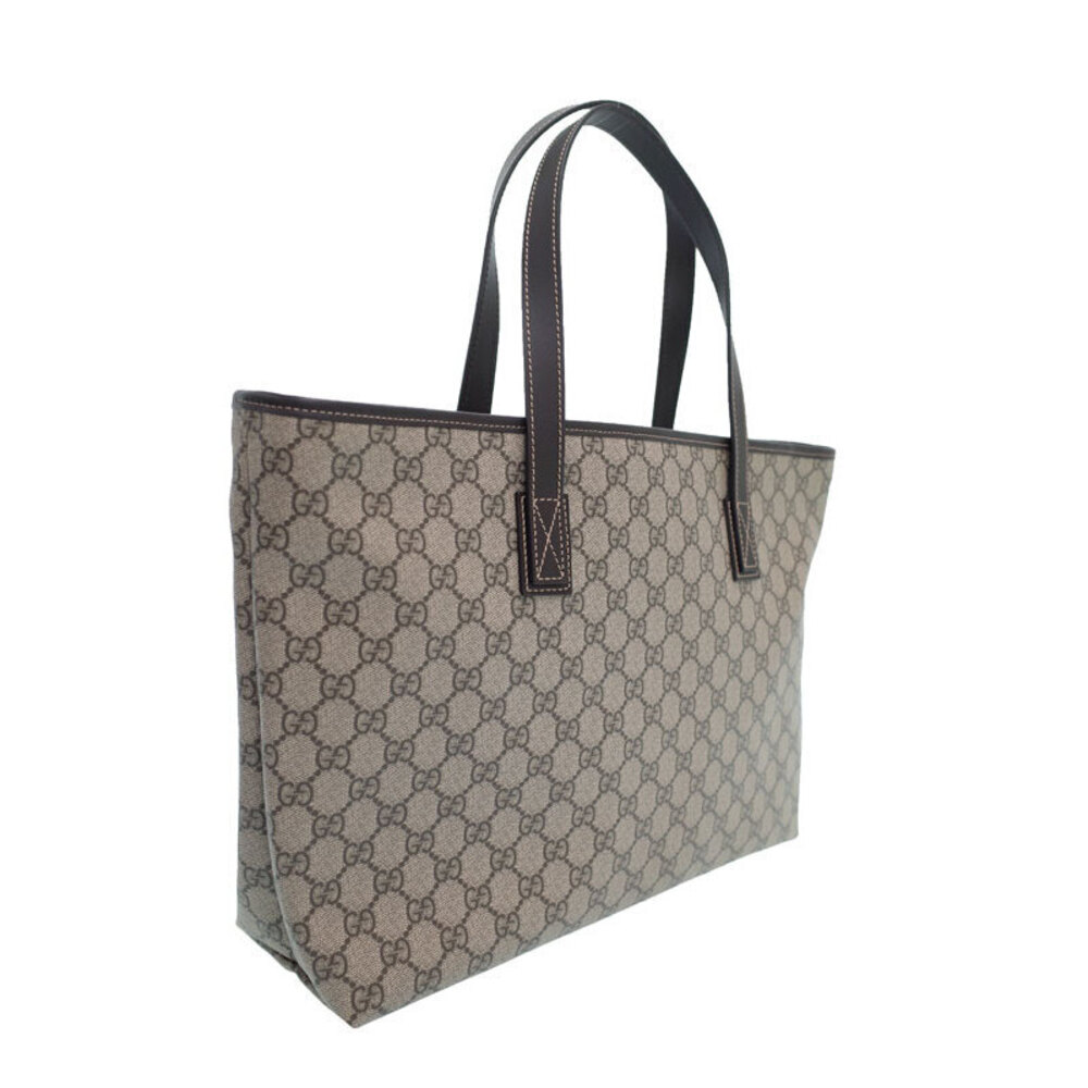 Gucci GG Supreme monogram Tote canvas leather GG brown Bag coated